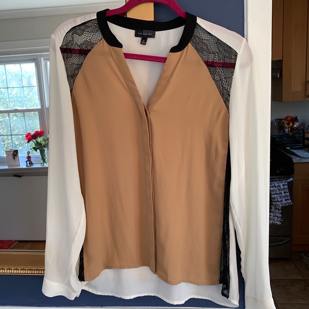 The Limited lace trim blouse
